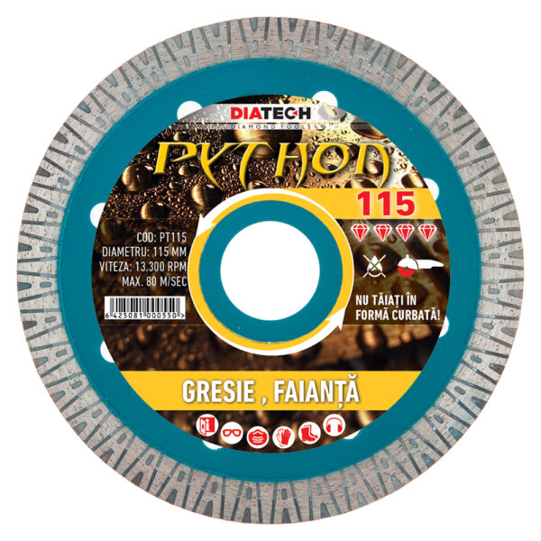 Disc diamantat pentru gresie Python115
