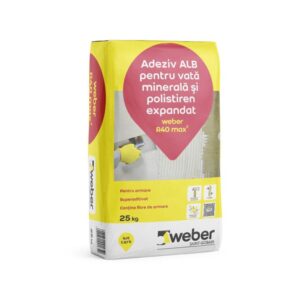 Adeziv alb pentru vată minerală şi polistiren expandat Weber R40 max2 - 25 Kg