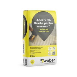 Adeziv alb flexibil pentru marmură Weberset marmo plus - 25 kg