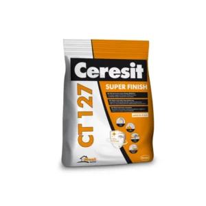 Ceresit CT 127 Super Finish – Glet de finisaj alb pe bază de ciment, interior, 5 kg