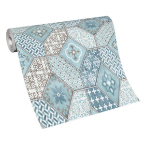 Tapet floral albastru 631508