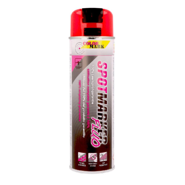 Vopsea spray pentru marcaje industriale Colormark Spotmarker, 500ml, roșu fluorescent