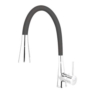 Baterie stativa bucatarie cu pipa flexibila neagra Zumba II BZA42B