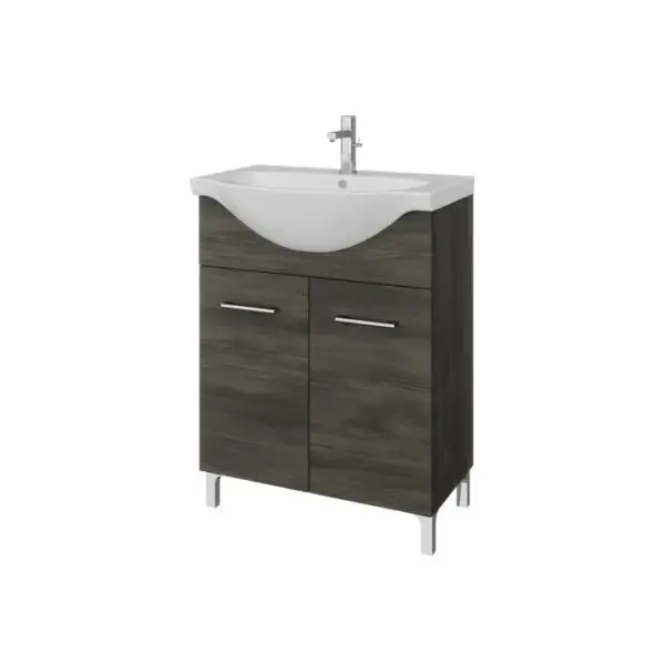 Mobilier de baie Rubino 65 cm baza cu 2 usi, lavoar si oglinda - imagine 3