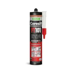 Ceresit FT 101 Instant Tack – Adeziv și etanșant pe bază de polimeri, interior și exterior, maro, 280 ml