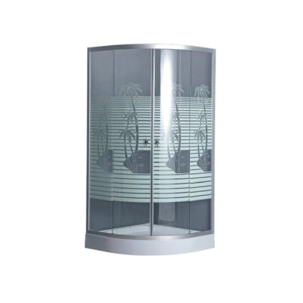 Cabina de dus semirotunda 80x80-12 gri Coco