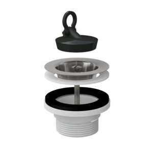 Ventil chiuvetă 6/4" cu sită din oţel inoxidabil DN70