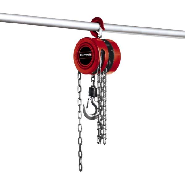 Palan manual cu lant Einhell TC-CH 1000 - 1000 kg, ridicare 2.5 m, carlig sarcina cu siguranta