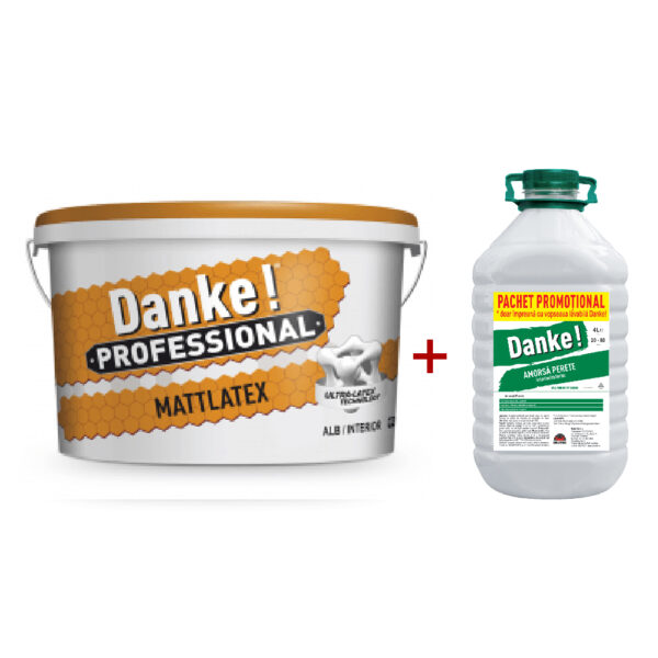 Vopsea lavabila Danke interior profesionala Mattlatex 15 l + amorsa