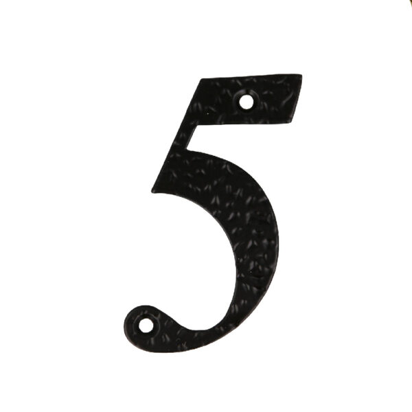 Numar 5 pentru usa 10 cm negru
