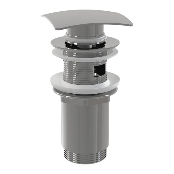 Ventil lavoar Click/Clack 5/4" metalic cu preaplin, dop pătrat