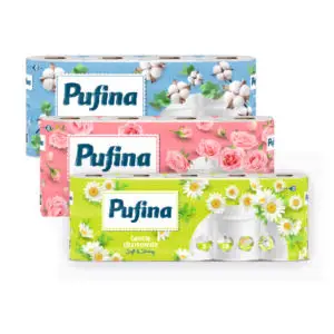 Hartie igienica Pufina Lux 3 straturi, 8 role