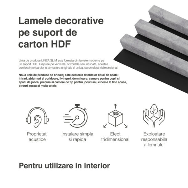 Riflaj / panou Linea slim 3 urban / negru - imagine 14