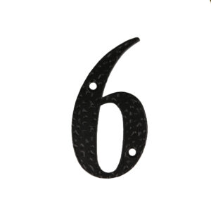 Numar 6 pentru usa 10 cm negru