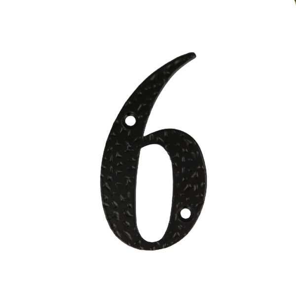 Numar 6 pentru usa 10 cm negru