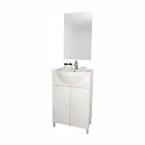 Set mobilier de baie 55 cm alb cu oglinda Desy