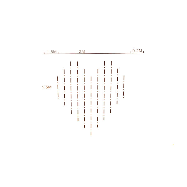 Instalatie inima 78 led-uri 2x1.5 m - imagine 3