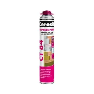 Adeziv poliuretanic Ceresit CT84 Express Plus, aplicare cu pistol, exterior, 850 ml
