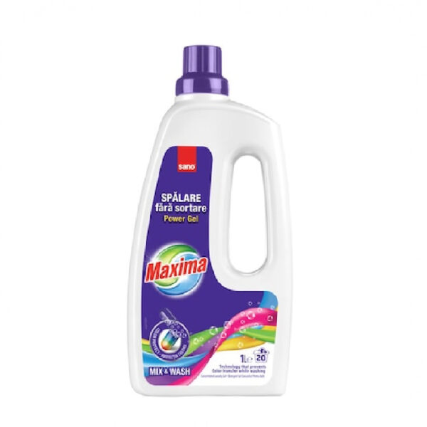 Detergent gel concentrat pentru rufe Sano Maxima 20 spalari, 1 l - imagine 2