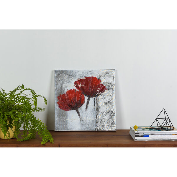 Tablou flori rosii 40x40 cm - imagine 2