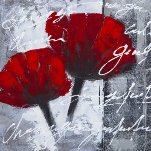 Tablou flori rosii 40x40 cm