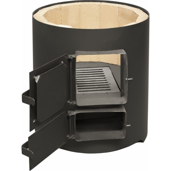 Ansamblu boiler 120 L cu focar cu usi din tabla - imagine 3