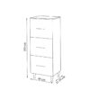 Dulap de baie alb MDF cu 3 sertare - imagine 3