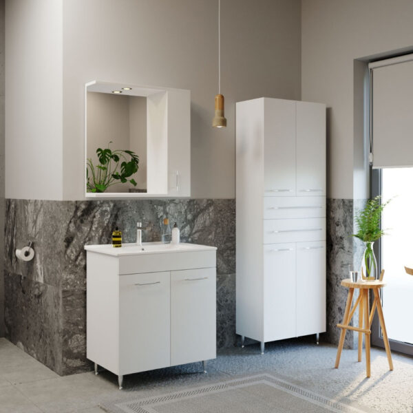 Dulap de baie seria 008-MDF vopsit alb - imagine 2