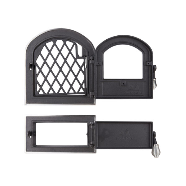 Usa soba cu geam + cenusar cerbi ornamente argintii - imagine 2