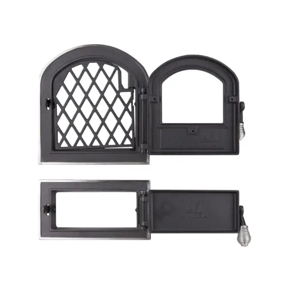 Usa soba cu geam + cenusar cerbi ornamente argintii - imagine 2