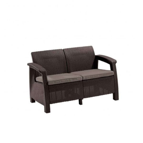 Canapea Keter Corfu Love Seat 2 locuri maro