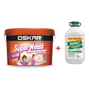 Lavabila interior Oskar Superweiss Satin rezistent la mucegai 15 L + Amorsa