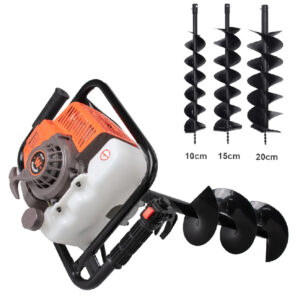Motoburghiu foreza de pamant WFS0225 STB-630, 3CP, 63cc, 3 burghie incluse (100mm, 150mm, 200mm)