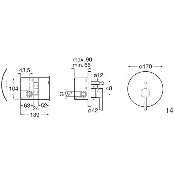 Sistem dus incastrat fara termostat Roca Saona A5D187AC00 - imagine 2