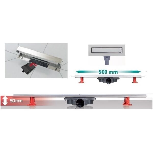 Rigola dus Slim Venisio faiantabila 50 cm - imagine 2