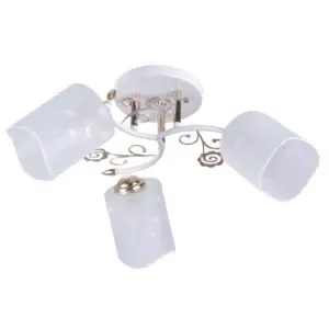 Candelabru Klausen POPPY 3, alb cu auriu, metal și sticlă, stil clasic, 3xE27, Ø 46 cm, LY-3124