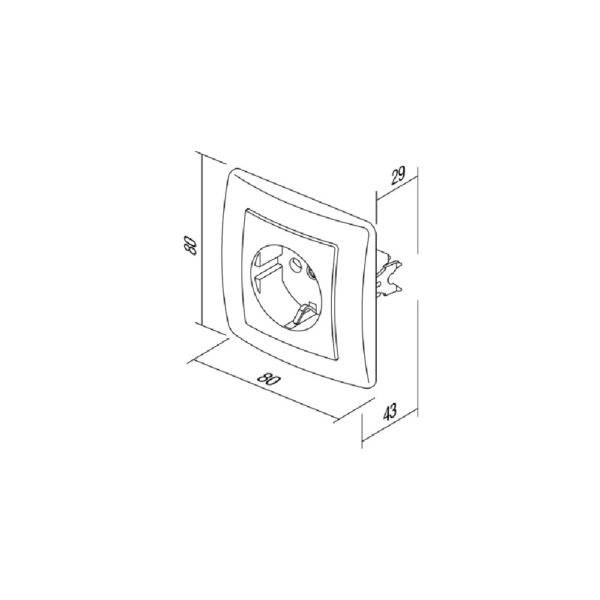 Priza simpla Schuko Ekonomik 1P 16A ST IP20 alb TEM-VE10PW-B - imagine 3