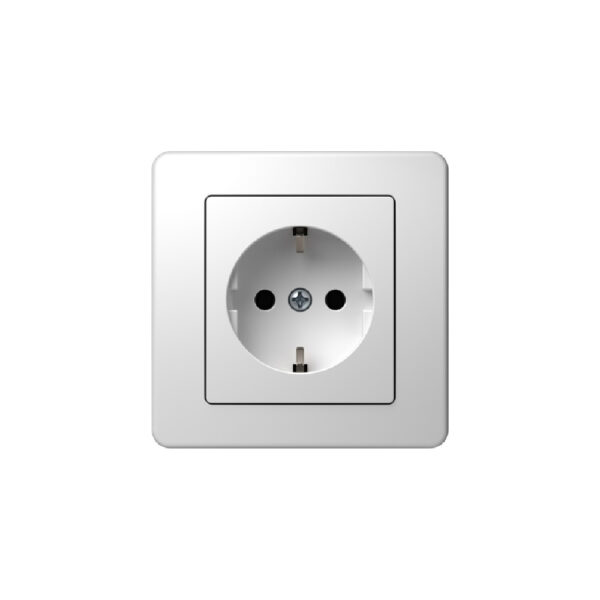 Priza simpla Schuko Ekonomik 1P 16A ST IP20 alb TEM-VE10PW-B
