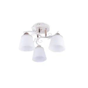 Candelabru Klausen BRUSH 3, alb cu auriu, stil clasic, 3xE27, Ø 37 cm, LY-3140