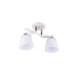 Candelabru Klausen BRUSH 2, alb cu auriu, metal, stil clasic, 2xE27, 35 cm, LY-3139