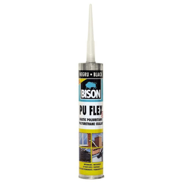 Etanşeizant poliuretanic negru 300ml Bison PU Flex