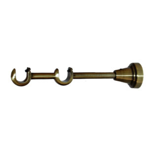 Consolă fier forjat dublă cu suport negru-auriu 20 mm, 2 buc/set