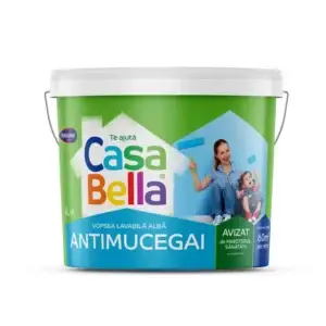 CasaBella vopsea lavabilă antimucegai albă pentru interior 8.5 L