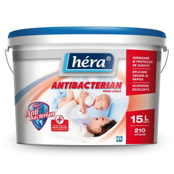 Vopsea lavabilă Hera Antibacterian alb 15 l