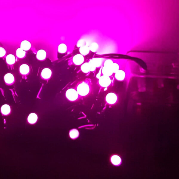 Ghirlandă pentru interior cu 50 led-uri roz