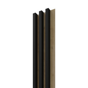 Riflaj / panou Linea slim 3 negru / stejar