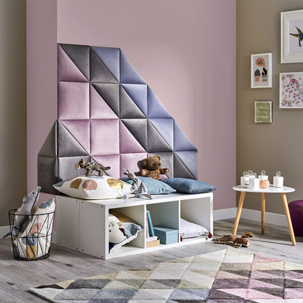 Panou decorativ tapițat Mollis gri 30 x 30 cm, 2 buc/set - imagine 7