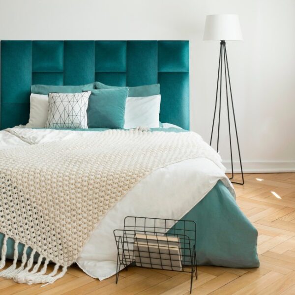 Panou decorativ tapițat Mollis turquoise 30 x 30 cm - imagine 2