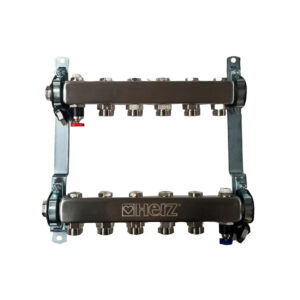 Set distribuitor inox compact 5 cai pentru incalzire Herz cu intrare 1" cu iesiri 3/4"