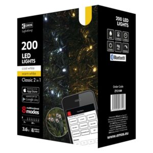 Șir luminos 20 metri 200 LED control lumină prin bluetooth lumină rece/caldă ZY2189